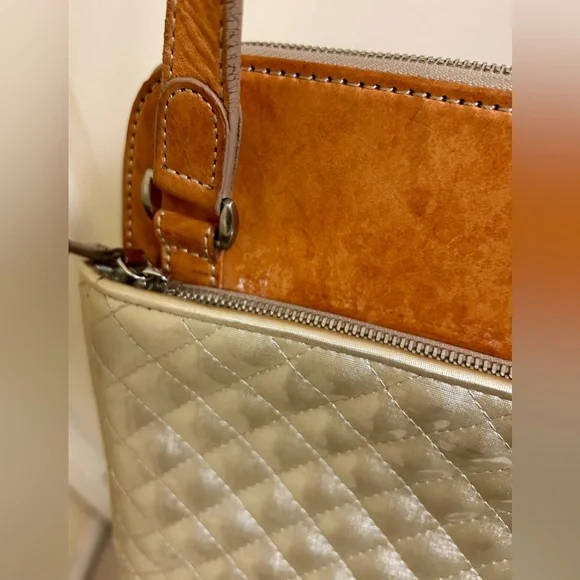 Consuela Candy Crush Quilted Metallic Champagne Slim Crossbody Bag Retired - Picture 11 of 16